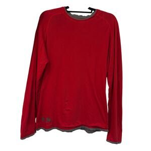 Kuiu Long Sleeve Shirt Men Medium Pima Cotton Red Contrast Trim Hunting Outdoors